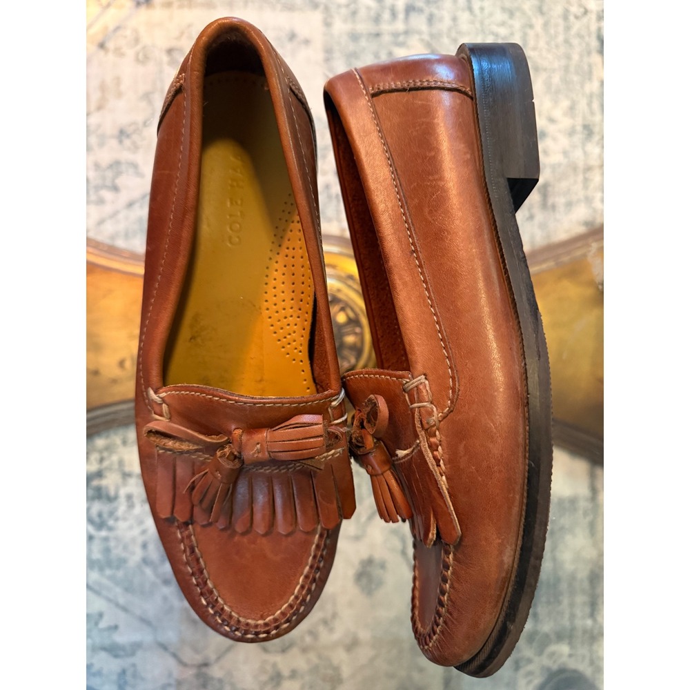 Cole Haan Mens Kiltie Tassel Loafers C01063 British Tan Leather Shoes 8 M